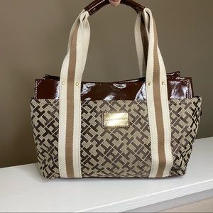Tommy Hilfiger Brown Signature Medium Tote Bag Handbag